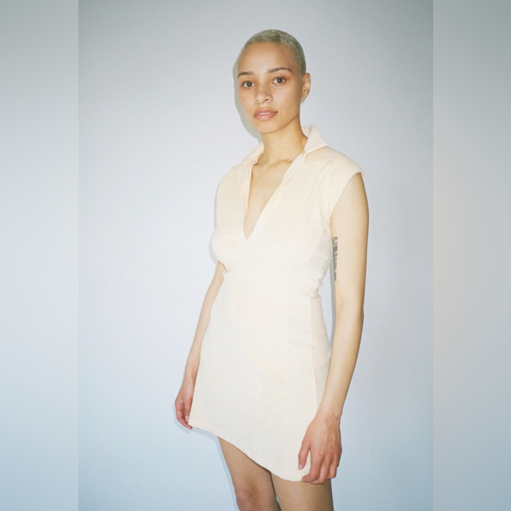 gil rodriguez peach terry cloth tennis dress
